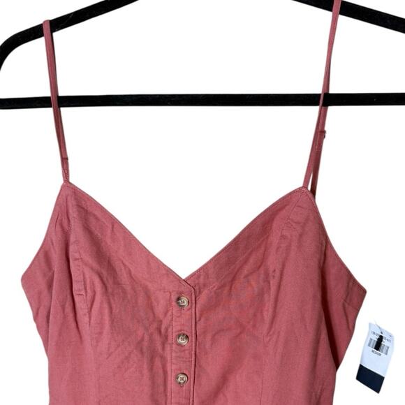 Abercrombie & Fitch Women’s Romper Sz Medium Pink Cotton Tank Shorts New NWT - Picture 2 of 6